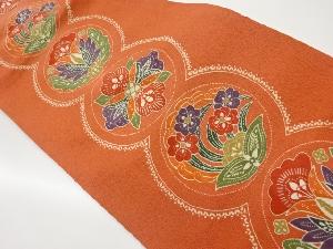 縮緬地花模様名古屋帯